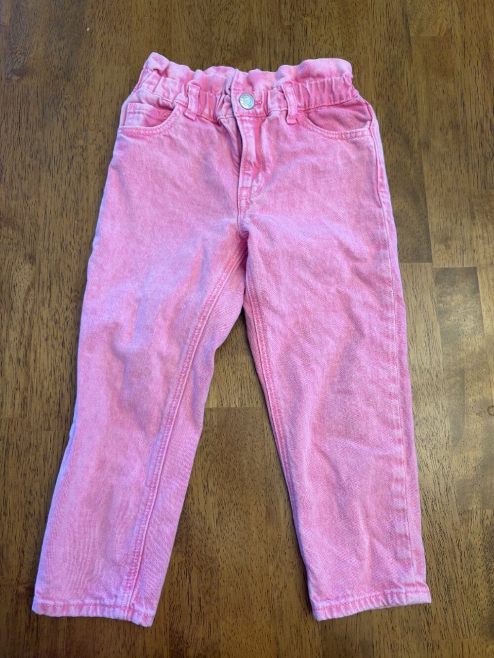 baby Gap Girls Size 5 Bright Pink Pants Paper Bag Waist Barbiecore